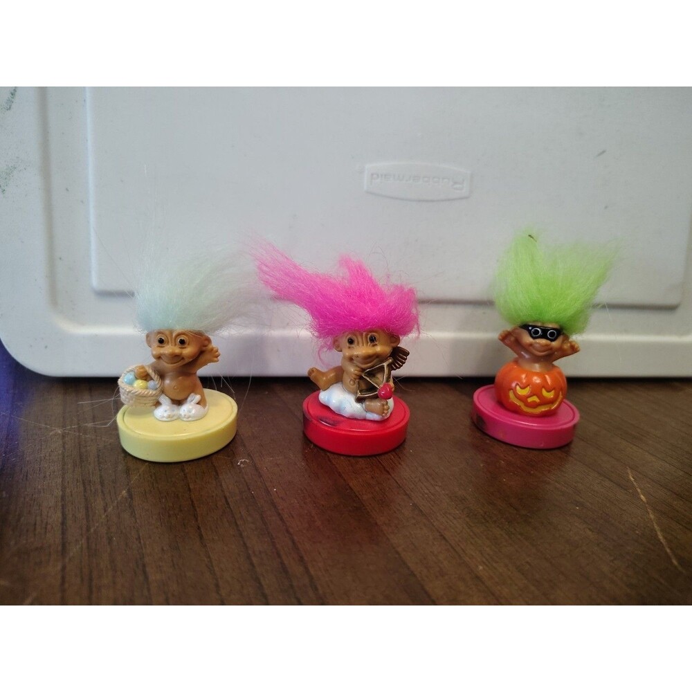 Vintage Russ Trolls Stamp Stamper set of 3 Halloween Valentines Easter